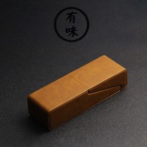 명품 수제 안경케이스 안경 보관 근시 원시 태블릿 거치대 가죽 스타일 오리지널 선글라스집, 브라운