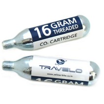 TRAVELO CO2 카트리지(16g)/자전거 휴대용 펌프, 1개