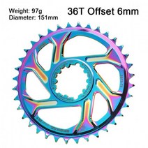 자전거 크랭크 MTB GXP Chainwheel 30T 32T 34T 36T 38T 40T 크라운 체인 링 Sram 11/12S NX XX XO GX GXP11 단일 디스크 트레이, 36T Offset 6mm1