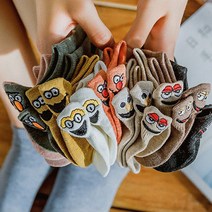 인싸 꾸러기 깜직한 캐릭터 자수 포인트 양말 10켤레 세트