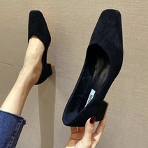 명브띠 스퀘어 펌프스 하이힐 구두