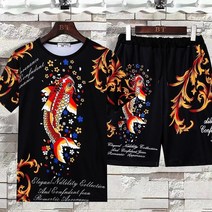 호랑이 티셔츠 남방 셔츠 쿨티 의상 형님 반팔 무대 조폭 졸업사진 야쿠자 세트