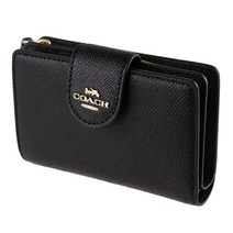 COACH 미디엄 가죽 코너 지퍼 지갑 블랙 색상 - 골드 스타일 번호 6390 블랙.