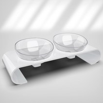 고놈참 강아지 고양이 각도조절 2구 밥그릇 물그릇, 1개, 화이트컬러