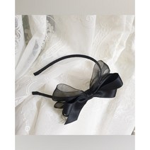 공단 쉬폰 오간디 왕리본 머리띠 고급스럽고 단아한 핸드메이드 헤어밴드