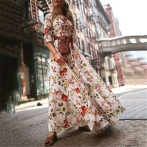 롱 원피스 맥시 여성 파티 드레스 여행 2019 boho 여름 인쇄 꽃 긴