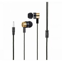 이어폰 꼰 배선 슈퍼베이스 이어폰 HIFI 스테레오 이어버드 마이크가 있는 소음 차단 스포츠 106475, 금