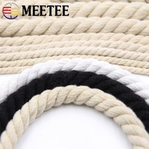 마닐라로프 줄다리기줄 캣타워 면줄 굵은밧줄 단체줄넘기 안전 민속놀이 선박 밧줄 Meetee 510m 6mm8mm10mm1215mm 3주 트위스트 가방 용 100 면 코드 로프, 흰색 20mm-5미터