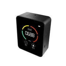 lpg가스 누설 측정기 휴대용 가스검지기 air co2 meter 디지털 온도 습도 테스터 실내 공기 품질 이산화탄소 모니터 테스터 이산화탄소 tvoc 감지기, 씨엔, 검은색 배터리 포함