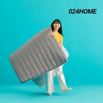 024홈 국민토퍼 바닥 토퍼 매트리스 10cm 퀸, 블루그레이