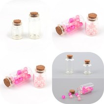 마트498 코르크마개 원형 유리병 소형 선물포장 쨈병 미니 수제청병 빈병 공병 작은유리병 잼병 비즈공예DIY, 30x60mm