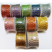 만들기재료/투톤꽈배기끈/9미터 롤 굵기4미리/, 4mm 노랑색(금줄)