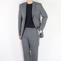 바쏘옴므 22S/S 쿨링 슬림핏 카키그레이 데일리 썸머셋업수트 남성정장 WSW2JQ66