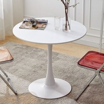 리빙다이닝테이블 주방 거실 카페 원형, 직경80원형테이블73하이블랙페인트