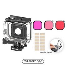 방수 60M 수중 다이빙 하우징 케이스 Go Pro GoPro Hero 10 9 8 7 6 5 블랙 프로텍터 커버 액션 카메라 액세서리, 06 FO GOPRO 5 6 7