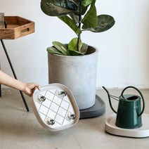 바퀴가 안보이는 다용도 이동식 화분 받침대 공기청정기, 진베이지