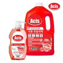 아키스 베이킹소다 퓨어 석류향 주방세제 용기 780ml x1개+용기형 리필 3000ml x1개(총 3 780ml), 단품