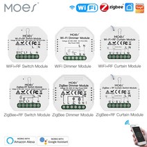 Moes 스마트 ZigBee WiFi 스위치 모듈 조광기 커튼 스위치 스마트 라이프 앱 원격 제어 Alexa Google 홈 음성 제어, China ZB Curtain Switch