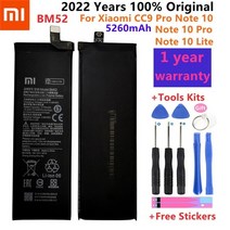 핸드폰 배터리 교체 100 원래 배터리 xiaomi redmi hongmi mi note 2 3 4 4x 5a 5x 6 7 8 8t 9 9s 9t 10 10x 4g ccp 전화, bm52 노트10 라이트 프로