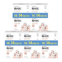 생리대 화이트 순한순면 대형 14+14매 X 5팩 날개형