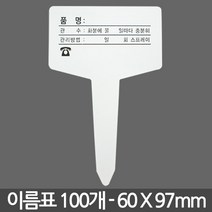 무지 식물이름표 중형 X 100개 - 화분 식물 이름표 라벨 꽂이 칼라 컬러 분갈이 네임텍, 02_이름표_T인쇄(중)100장