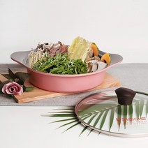 키친아트 줄리엣 핑크 전골냄비 22cm