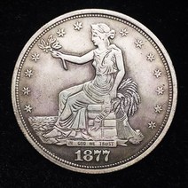 미국 여왕 모건 원래 실버 코인 리버티 머니 동전 1 달러 골동품 소장 수집 동전 메리 크리스마스 선물, 06 1877
