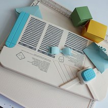 각인기 3In 1 주름 종이 접기 선물 상자 스크랩북 봉투 보드 펀치 공예 엠보싱 용품 커터, 한개옵션0