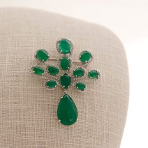 바이데이지 바이데이지 0Bh0280 비취 큐빅 플라워 브로치