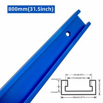 테이블쏘 전동톱 전기톱 목공 T 트랙 알루미늄 테이블 톱 로드 작업대 DIY 도구, [10] 800mm Blue Slot