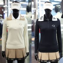 파사디 여성골프 니트카라 집업 카라티 P23FTT121MBK090