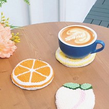 태광조명 DIY 펀치 니들 자수 + 바늘세트 장식품 소품 컵받침 티코스터, 딸기