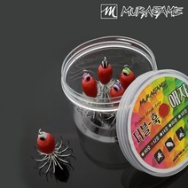 더블훅 야광 항아리 애자(5개입)/에자/쭈꾸미/에기바늘/야광봉돌/레드몸체/야광몸체, 레드, 16호