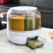 Onenine 잡곡보관통 방충 방습 쌀독 시리얼 잡곡통 대용량 6칸 분리 회전 쌀통 밀폐용기 CP-755DM