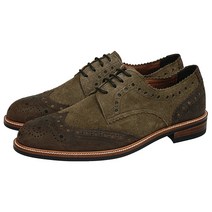 해피슈즈 RHJ-52-54 카키 스웨이드 남자구두 수제화 맞춤구두 남성슈즈 소가죽 국내제작