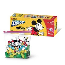 지퍼락 ZIPLOC 집락 미키마우스 쿼터 식품 보관 슬라이더 백 30개, Mickey Friends, Storage (30 Count)