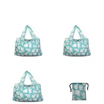 듀러블리 휴대용 접이식 장바구니 가방 쇼퍼백 방수에코백 3개+보관주머니, 백곰