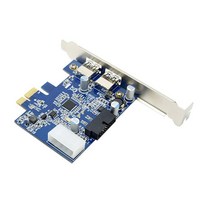 AxGear USB 3.0 PCI-E 컨트롤러 카드 2 외부 포트 내부 19핀 연결 포함 1273493