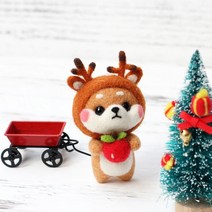 DIY 양모펠트 니들펠트 토끼 패키지 SET 퀼트, 사슴시바, 1개