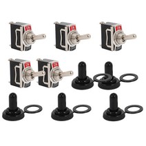 헤비 듀티 로커 토글 스위치 15A 250V 20A 125V SPST 2 핀 ON / OFF 스위치 금속 박쥐 방수 부팅 캡 커버 - 5 팩, 하나, 검정