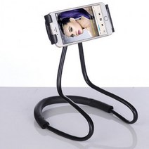 목걸이형 스마트폰 거치대 목걸이거치대 넥거치대, 블랙, 1