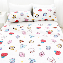 BT21 베이비스케치 뱀부리플홑이불, 혼합색상