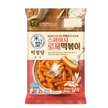 CJ더마켓 황금 레시피 밀키트 즉석 식품 홈파티 편의점 휴게소 미정당 스파이시로제떡볶이 튀김 매운 오뎅 국물 가래떡 로제 밀떡 치즈 376G, 29개