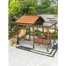 원목 퍼걸러 정자 그네 오두막 바베큐장 파고라 펜션, 좌석 2개+테이블+거는 침대+그네 2개+바닥