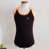 한디자인 리듬체조 연습복 캐미솔 레오타드 오렌지