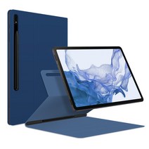 갤럭시탭 S8플러스 케이스 S펜 북커버+필름 삼성 S8+, 네이비
