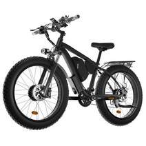 부강샵 전기이륜차 SMLRO-XDC600 듀얼 모터 22.4AH 2000W 26 인치 광폭 타이어 전기 자전거 35MPH 산악 전, 03 Black without logo, 01 2000W 22.4AH