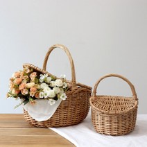 코지홈데코 라탄 피크닉 바스켓 바구니 예쁜 인테리어 소품, 옵션1. S사이즈