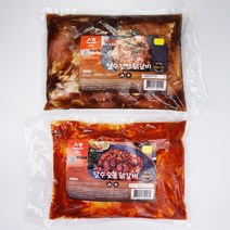 춘천 달수 닭갈비 세트 (숯불닭갈비1kg 간장닭갈비1kg) 총2kg 국내산닭 당일제조 당일발송 닭다리구이, 2개, 1kg