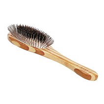 Bass Brushes | 하이브리드 그루머 | 샤인 앤 컨디셔닝 반려동물 브러시 | 특허 및 수상 경력에 빛나는 반려동물 브러시 | 천연 빗살 + 합금 핀 | 순수 대나무 손잡이